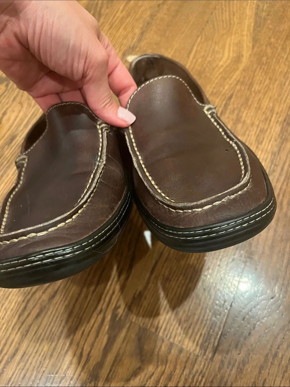 Tod's Dark Brown Leather Penny Loafers with Contrast Stitching 7.5 (8.5us)